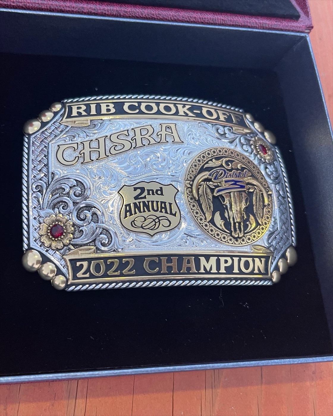 CHSRA Rib Cook-Off 2022 Champion award buckle